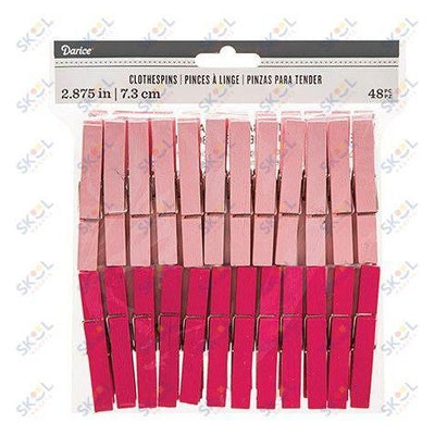 Pink Colored Clothespins:2.875", 48 pcs.