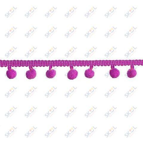 Pink Mini Pom Pom Garland: 0.5 inches x 2 yards