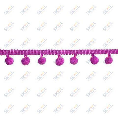 Pink Mini Pom Pom Garland: 0.5 inches x 2 yards