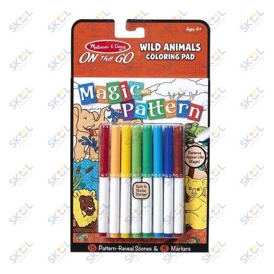 Magic-Pattern - Wild Animals Coloring Pad - On the Go Travel Activity