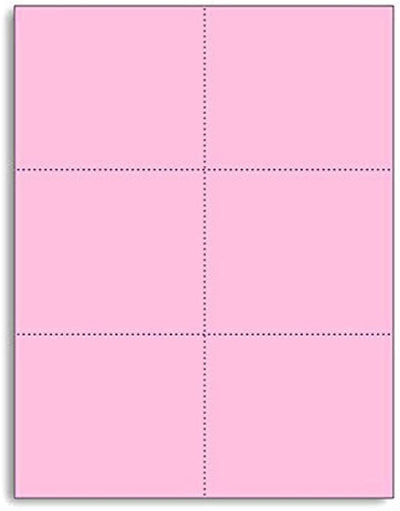 Perforated Cards 6/pg 50/sheets Pink 3"x4"