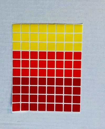 Square Stickers Red, Yellow, Orange