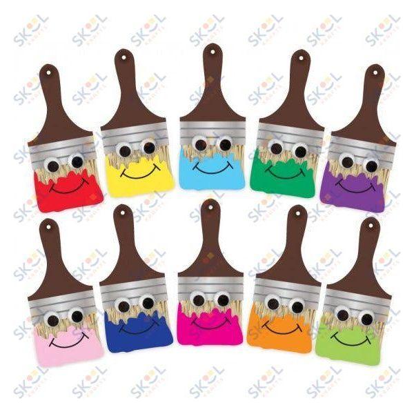 Happy Paintbrush Accents 7" 30/pk