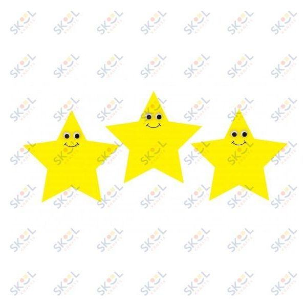 Happy Yellow Star Accents 7" 30/pk
