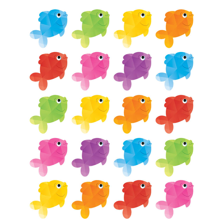 Colorful Fish Stickers 1" 120/pk