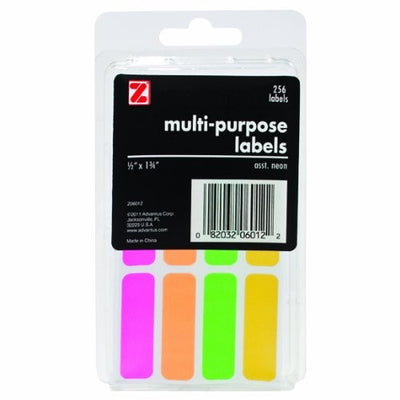 All Purpose Neon Labels 1/2" x 1 3/4" 256/pk