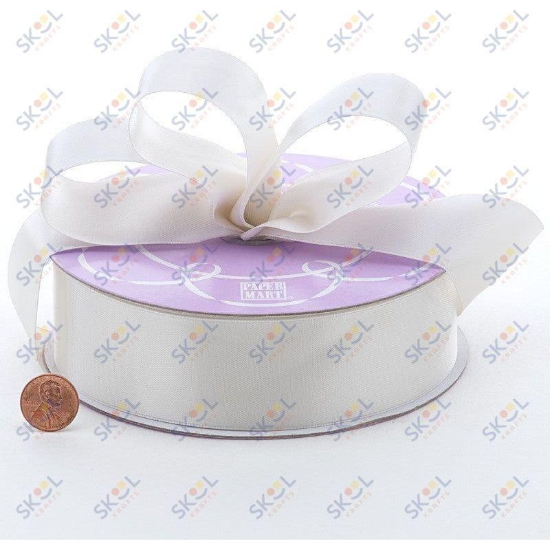 Satin Ribbon Single Faced White 3/8" 100/yds (Discontinued)