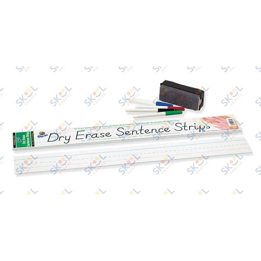 Dry Erase Sentence Strips 3" x 24" white 30/pk