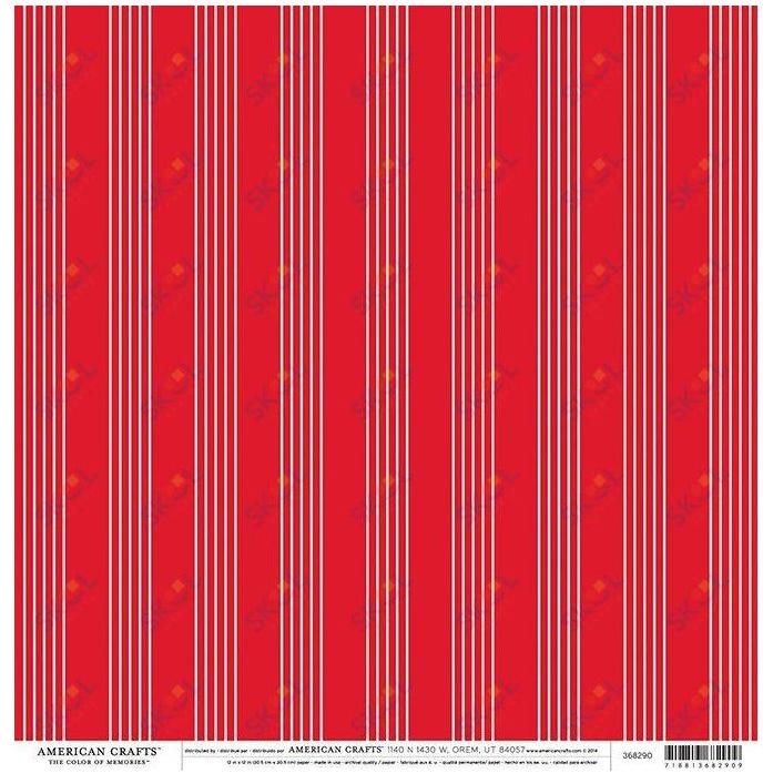 Open Stock - Patterned Paper - Double Sided - Red Multi Stripe