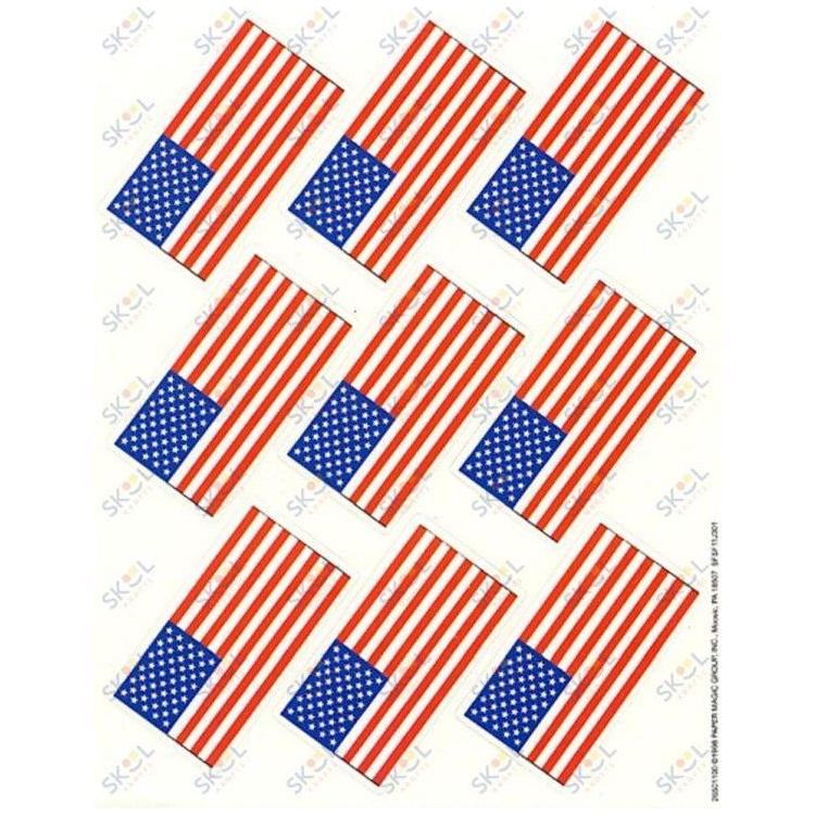 U.S. Flags Giant Stickers 1 5/16" x 1 3/4" 36/pk
