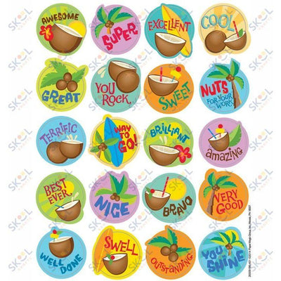 Coconut Scented Stickers 1" 80/pk