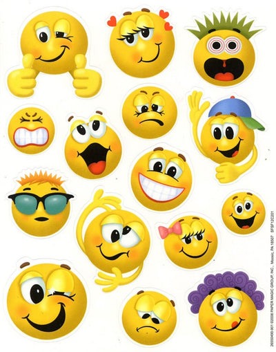 Emoticons Theme Stickers 1" 120/pk