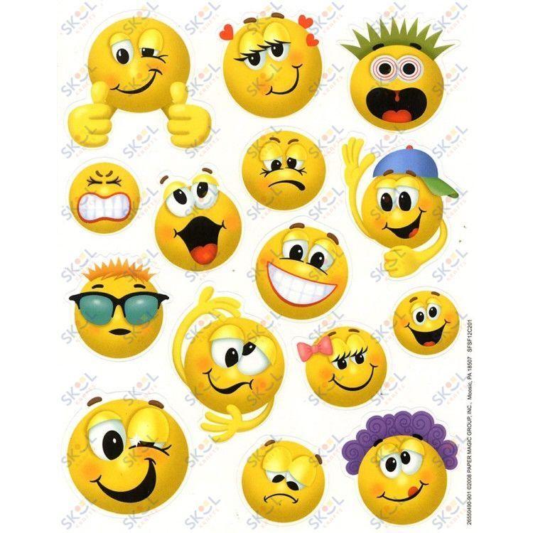 Emoticons Theme Stickers 1" 120/pk
