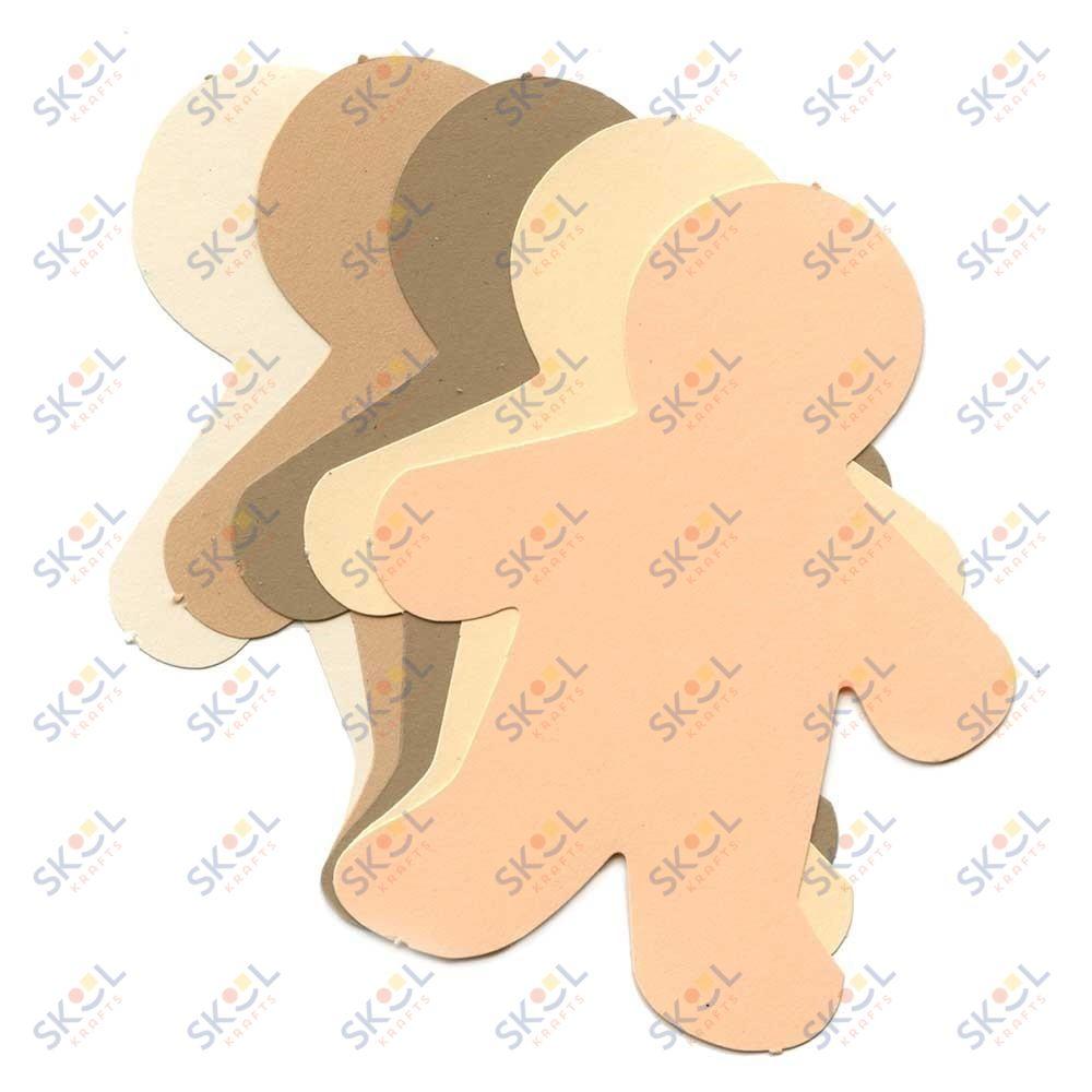 People Shape Cut-Outs, Multicultural Colors (Card Stock, 5", 24)