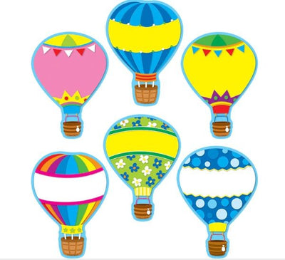 Hot Air Balloons Cut-Outs Accents 6" 36/pk