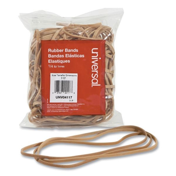 Staples Premium Rubber Bands, #117B, 1/4 lb. Bag, 50/Pack (28627-CC)