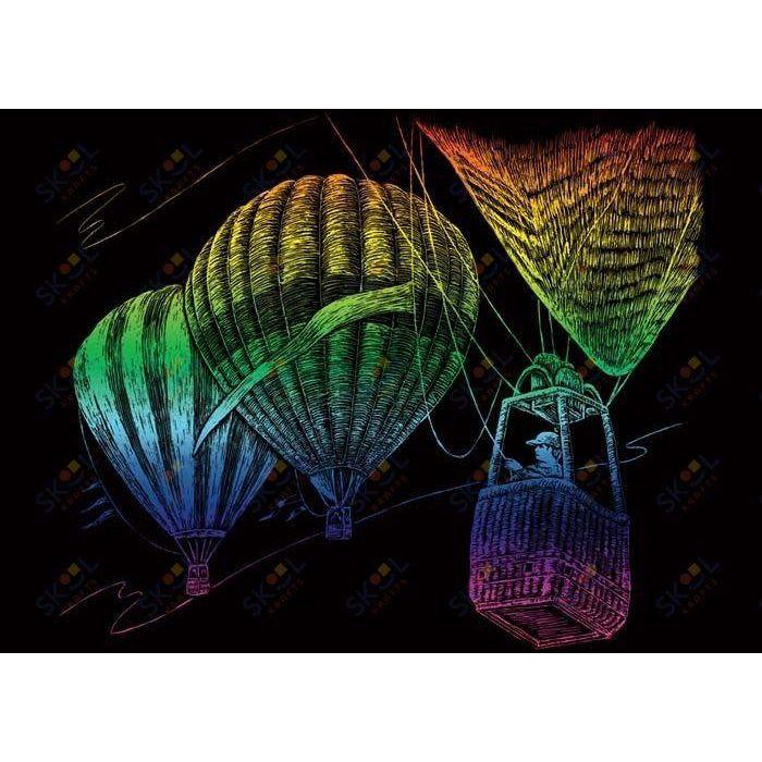 Balloon Ride Rainbow Mini Engraving Art 5"x7" 1pc