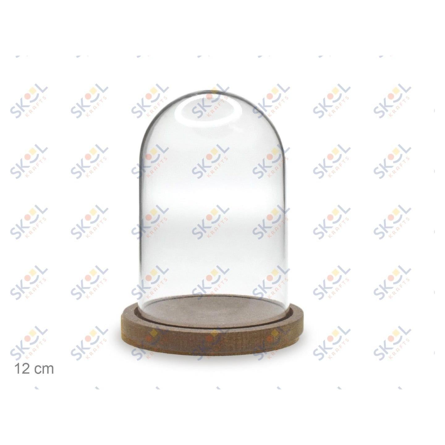 DIY Clear Plastic Dome w/Wood Base 5x3"