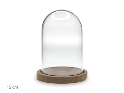 DIY Clear Plastic Dome w/Wood Base 5x3"