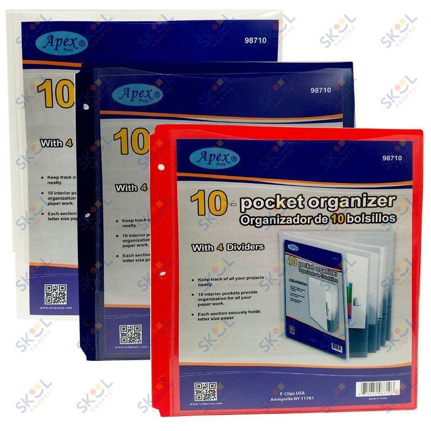 View organizer with 10 pockets 4 dividers