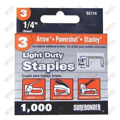 No.3 Light Duty Staples 1000/pk Narrow Crown