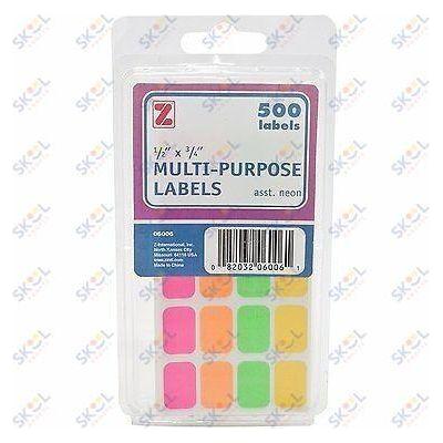 All Purpose Neon Labels 1/2" x 3/4" 500/pk