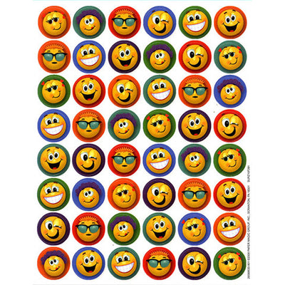 Emoticons Mini Stickers 5/8" 48/pk