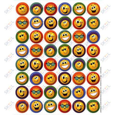Emoticons Mini Stickers 5/8" 48/pk
