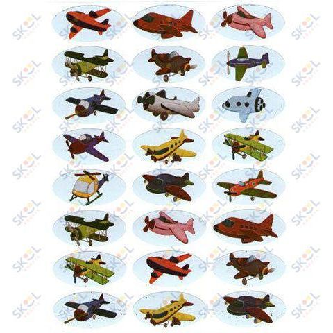 Stickers Airplanes Foil 1 1/2" 10/pk