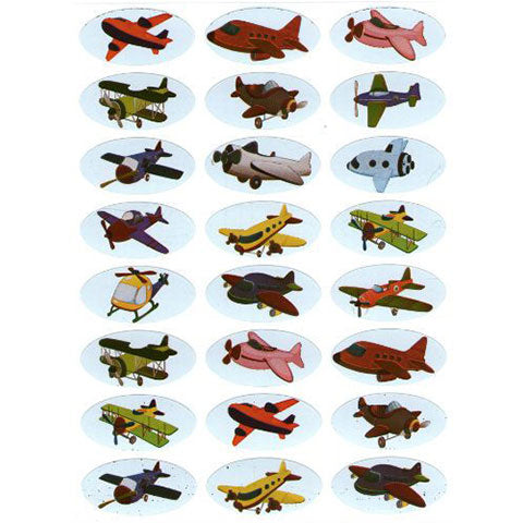 Stickers Airplanes Foil 1 1/2" 10/pk