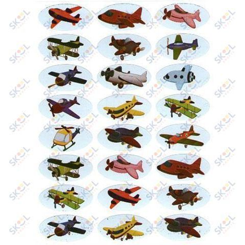 Stickers Airplanes Foil 1 1/2" 10/pk