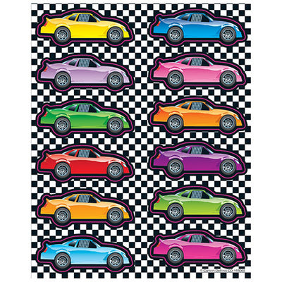 Stickers Race Cars Shape 6/sheets