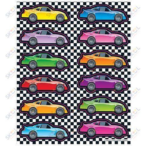 Stickers Race Cars Shape 6/sheets