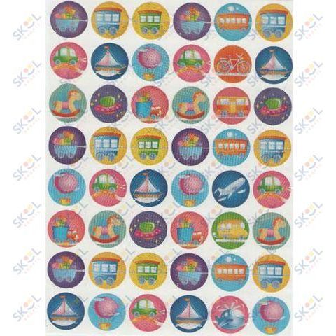 Stickers Transportation 3/4" 10/sheets