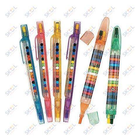 Transparent Glitter Stacking Point Crayons 6/Pk