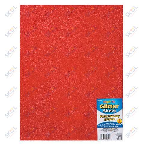 Glitter Craft Foam Sheet Red - 2mm 9-inches by 12-inches