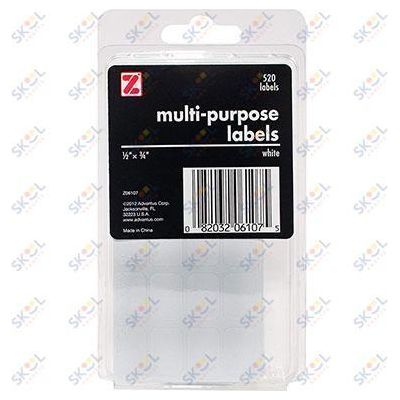 All Purpose White Labels 1/2" x 3/4" 520/pk