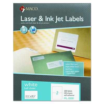 White Laser Labels 100/pk