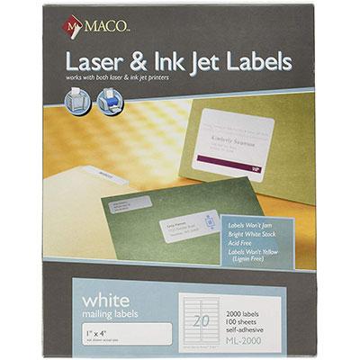 White Laser Labels 100/pk