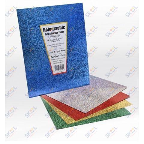Self-Adhesive Holographic Paper 8.5" x 11" Silver