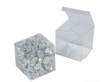 Plastic Large Clear Favor Boxes 4" x 4" x 4" 24/pk
