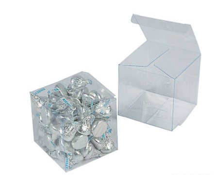 Plastic Large Clear Favor Boxes 4" x 4" x 4" 24/pk