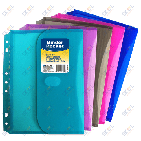 Mini Size Binder Pocket, Side Loading,1pc