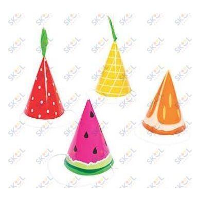 Tutti Frutti Cone Party Hats 12/pk.