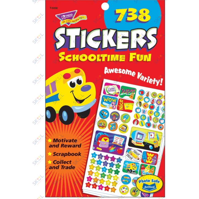 Schooltime Fun Sticker Pad 5 3/4" x 9 1/2" 738/pk
