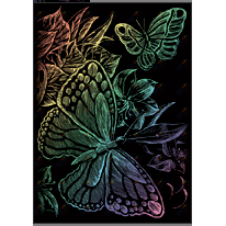 Butterflies Rainbow Mini Engraving Art 5"x7" 1pc