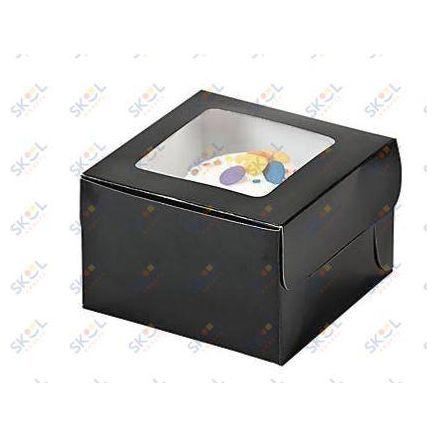 Black Cupcake Boxes, 12/pk 4.5"