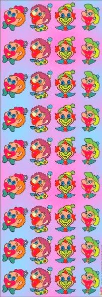 Purim Clown Head Stickers (25 Stickers)