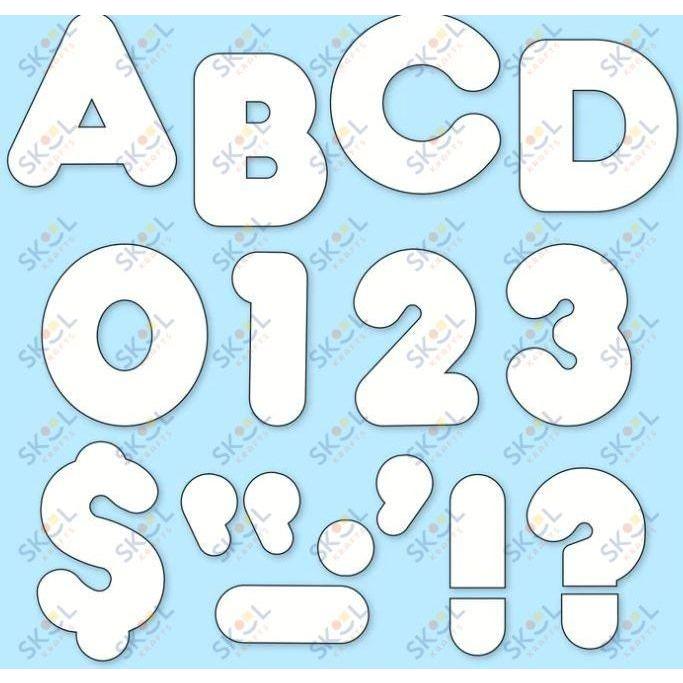 White Casual Uppercase Letters 4" 1/pk