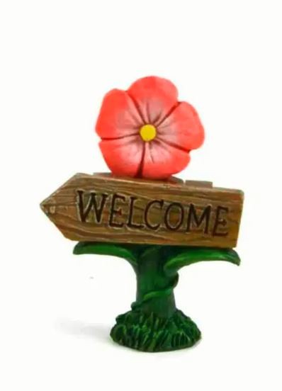 Miniature Flower Welcome Sign 2.5"